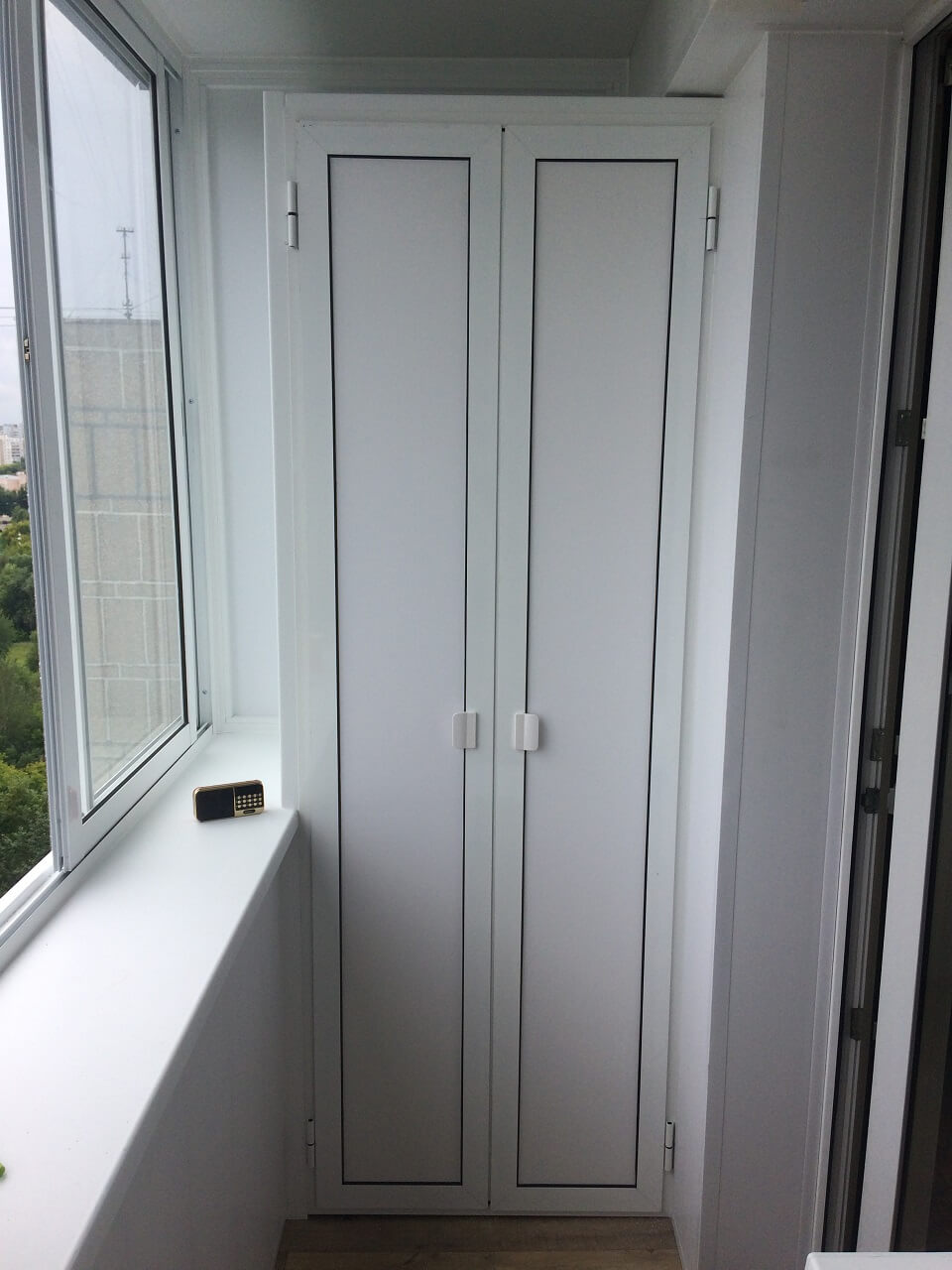 Шкаф с распашными дверцами на балкон 36